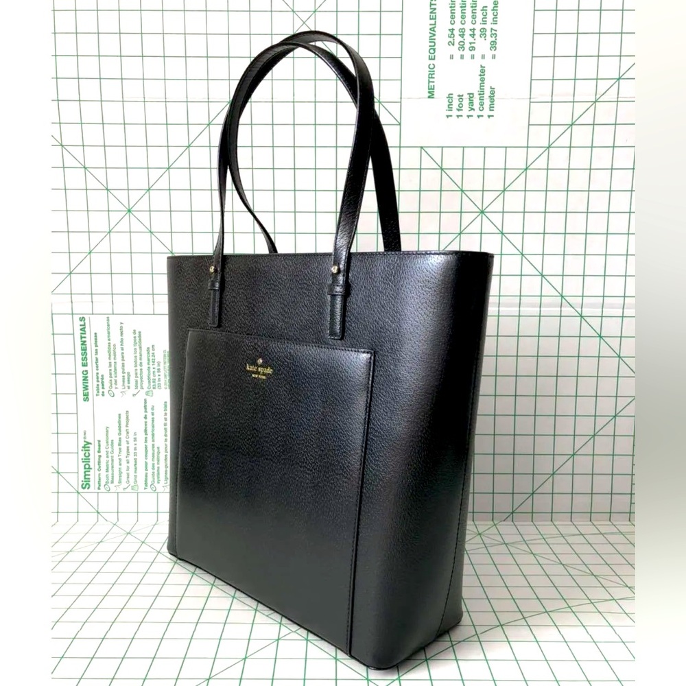 kate spade new york grand street sadie leather tote BLACK